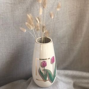 Vintage vase with flower print